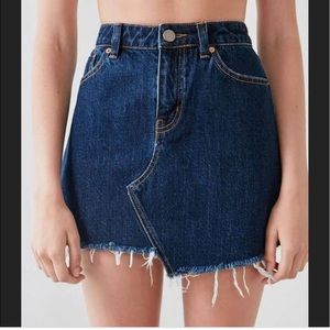 Urban Outfitters BDG Raw Hem Asymmetrical Jean Mini Skirt